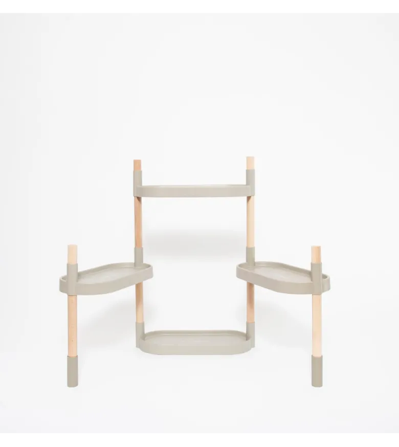 Étagère modulaire pour plantes grise à 4 plateaux