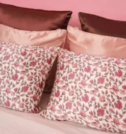 Taie d'oreiller 100% pure soie de mûrier - fleuri Multicolore