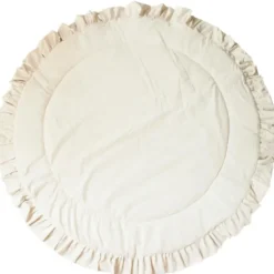 Tapis de jeu pour enfants avec bordure à volants écru