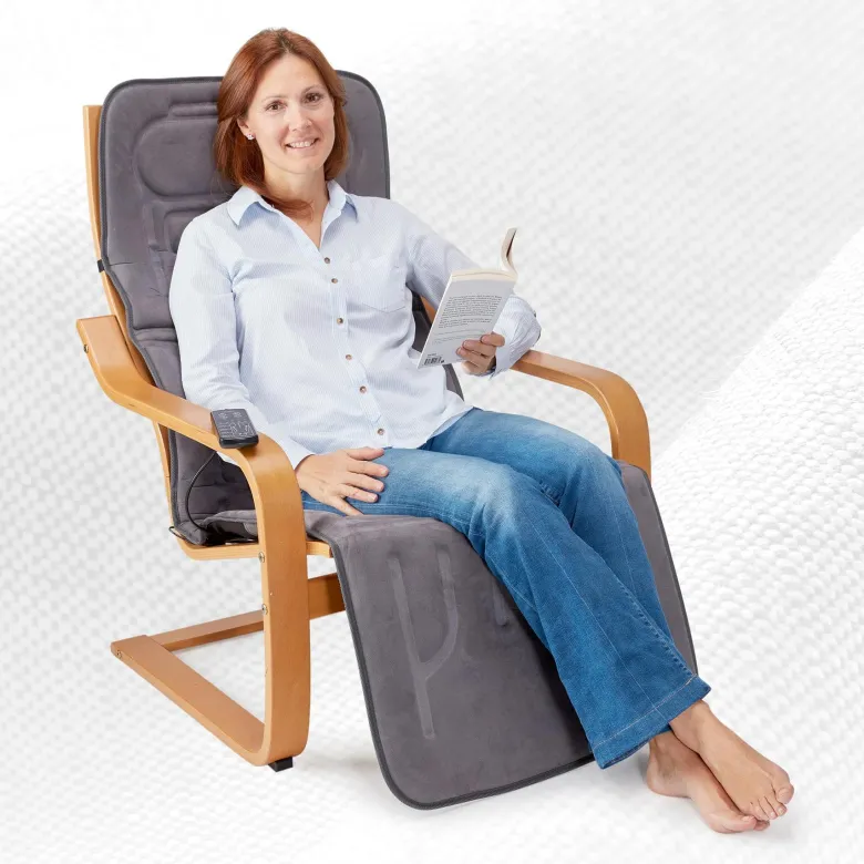 Tapis de massage par vibration - 10 moteurs - 5 modes et 2 zones chauffantes