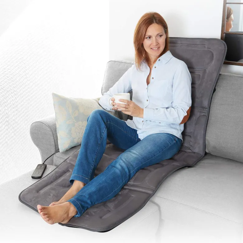 Tapis de massage par vibration - 10 moteurs - 5 modes et 2 zones chauffantes