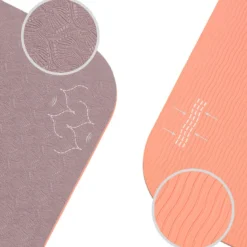 Tapis de yoga beige corail tpe + sangle