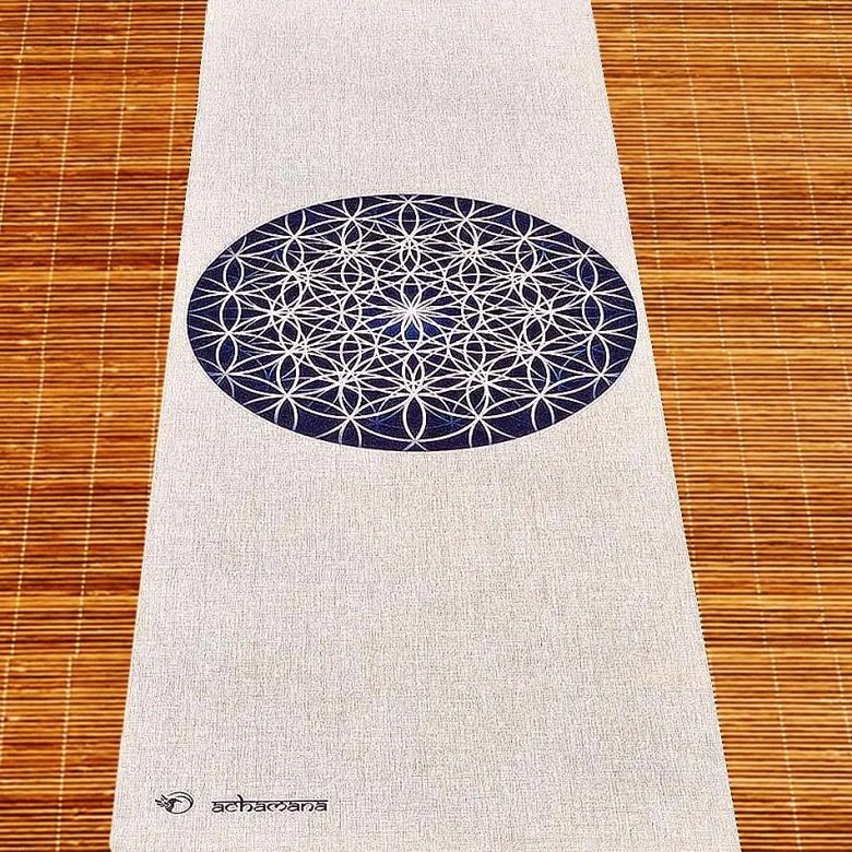 Tapis de yoga chanvre fleur de vie