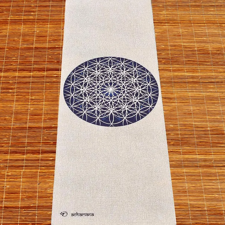 Tapis de yoga chanvre fleur de vie