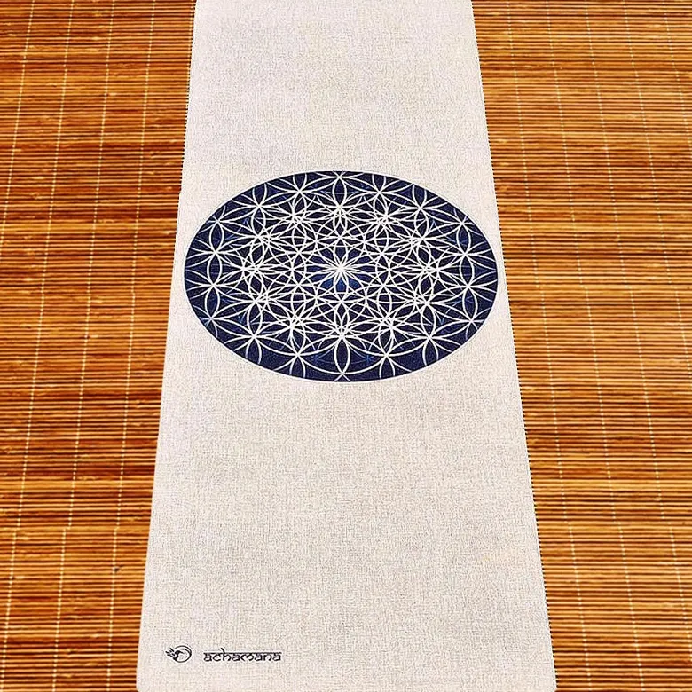 Tapis de yoga chanvre fleur de vie