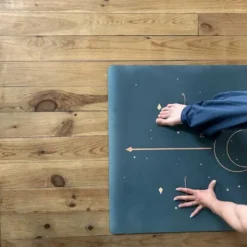 Tapis de yoga et fitness performance solaire bleu pétrole