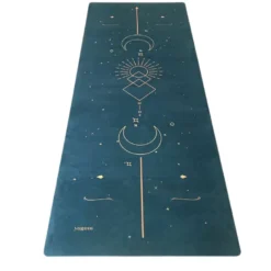 Tapis de yoga et fitness performance solaire bleu pétrole