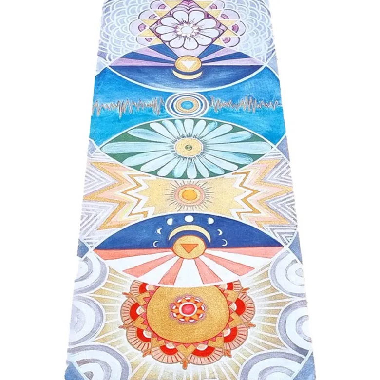 Tapis de yoga épais 6mm 7 chakras art