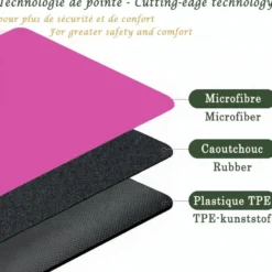 Tapis de yoga épais namasté rose 6mm