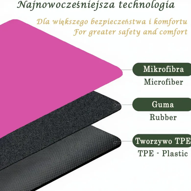 Tapis de yoga épais namasté rose 6mm