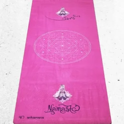 Tapis de yoga épais namasté rose 6mm
