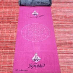 Tapis de yoga épais namasté rose 6mm