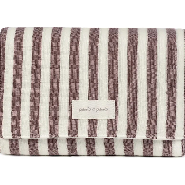 Tapis à langer cherry rayé