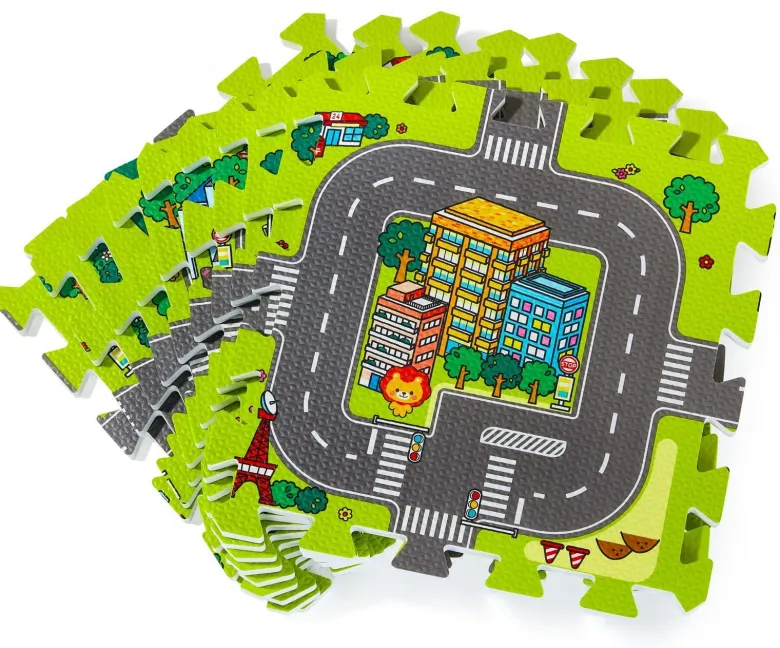 Tapis puzzle éveil bébé parcours voiture