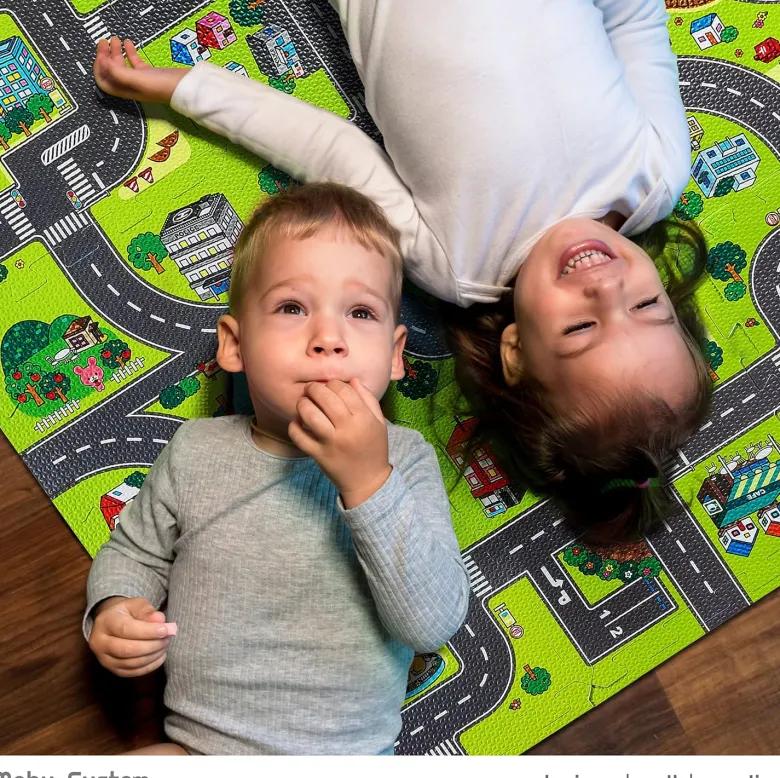 Tapis puzzle éveil bébé parcours voiture