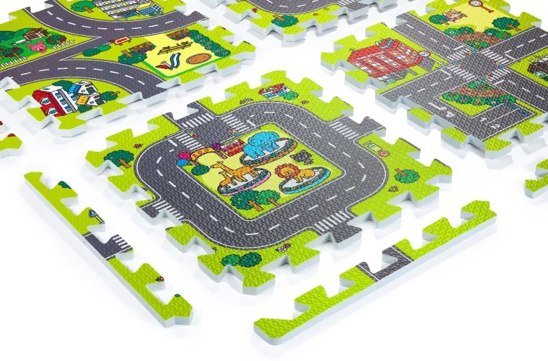 Tapis puzzle éveil bébé parcours voiture