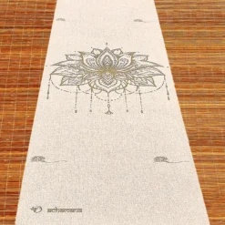 Tapis yoga chanvre fleur de lotus