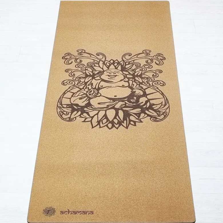 Tapis yoga liège bouddha rieur (mm