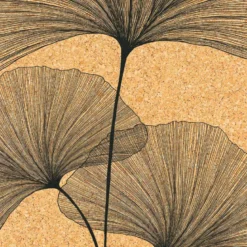 Tapis yoga liège ginkgo biloba + sangle
