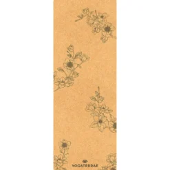 Tapis yoga liège magnolias + sangle, sac