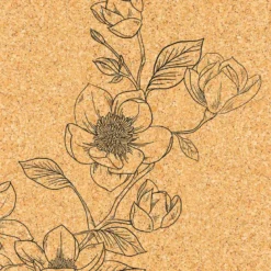 Tapis yoga liège magnolias + sangle, sac
