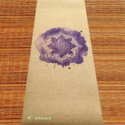 Tapis yoga 6mm liège rose de mandala