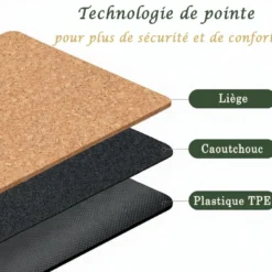 Tapis yoga 6mm liège rose de mandala