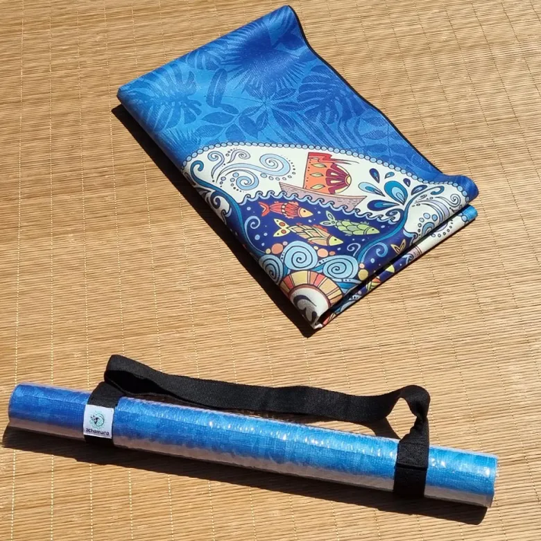 Tapis yoga voyage léger & fin om spirit