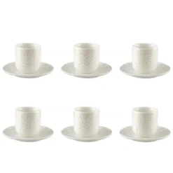 Tasses café 90ml plumetis doré - lot de 6