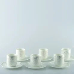 Tasses café 90ml plumetis doré - lot de 6