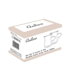 Tasses à thé double paroi avec anse - lot de 2