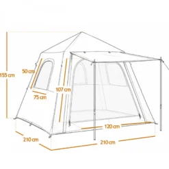 Tente camping gonflable 2-3 personnes