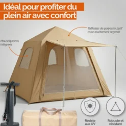 Tente camping gonflable 2-3 personnes