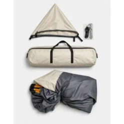 Tente de camping automatique 2 à 3 places, ouverture en 3 secondes beige