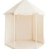 Tente d'intérieur pavillon avec tapis pour enfant en tissu beige