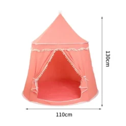 Tente enfant château de fée avec tapis rose