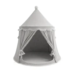Tente enfant château de fée avec tapis gris