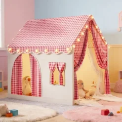 Tente maison de jeu d'intérieur pour enfant rose