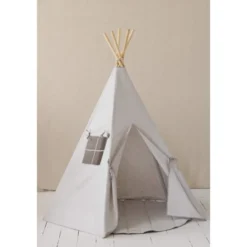 Tente tipi avec tapis gris pigeon