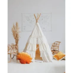 Tente tipi blanc chic avec volants