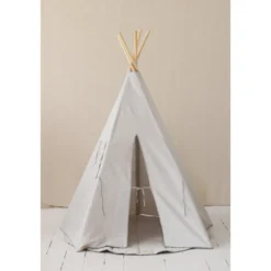 Tente tipi gris pigeon lin naturel