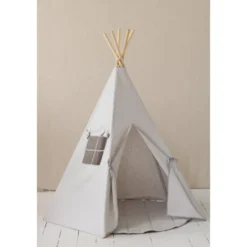 Tente tipi gris pigeon lin naturel
