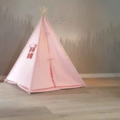 Tente tipi rose pour enfant bois fsc et