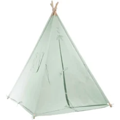 Tente tipi vert pour enfant bois fsc et