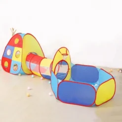 Tente tunnel enfant pliable motricité 3 éléments (sans balles) multicolore
