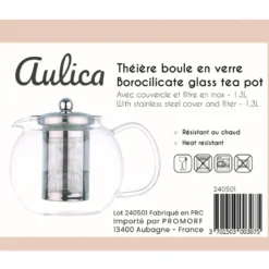 Theière boule 1,3l en inox avec filtre