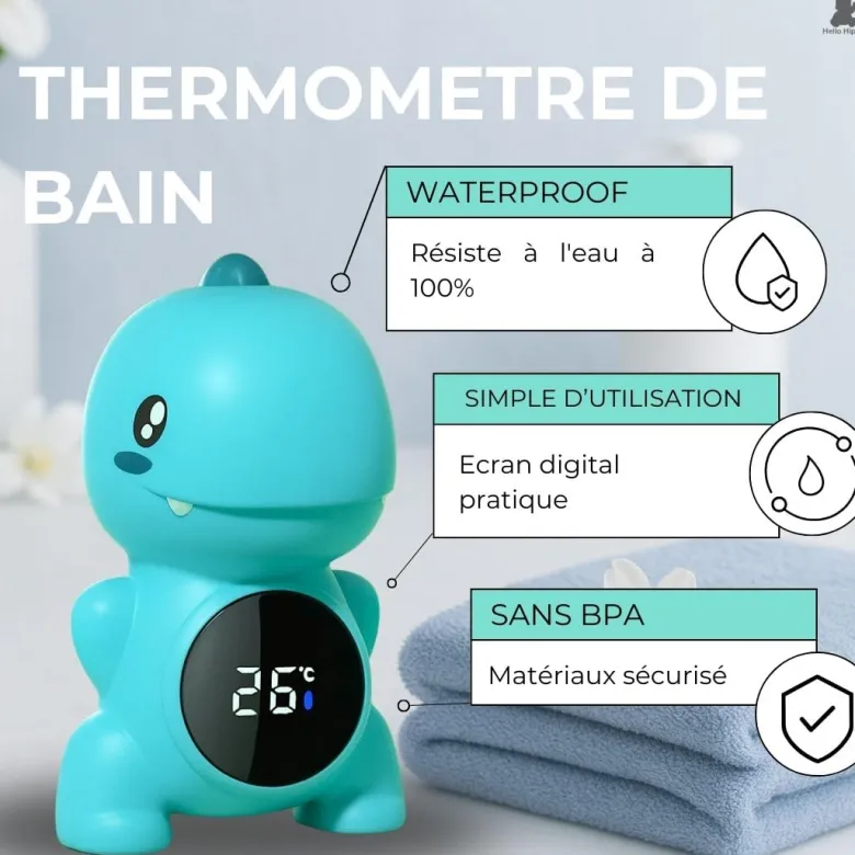 Thermomètre bain bébé digital (dinosaure)