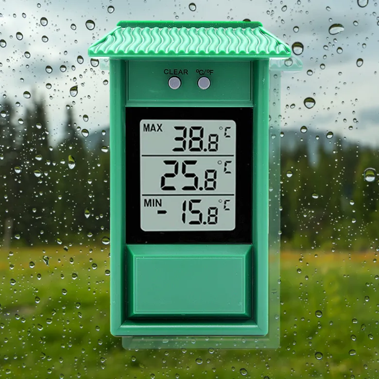 Thermomètre cabane digital - lcd - minmax - jardin, terrasse ou véranda