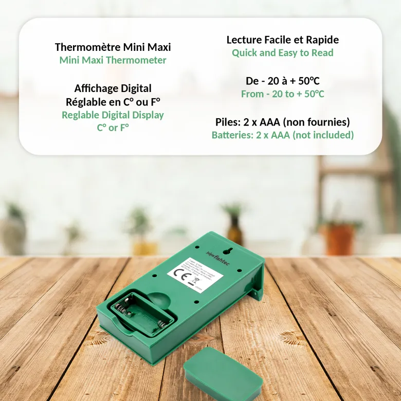Thermomètre cabane digital - lcd - minmax - jardin, terrasse ou véranda