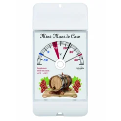 Thermomètre mini-maxi de cave blanc
